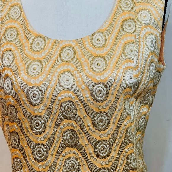 Vintage 1960s Lillie Rubin Gold Tapestry Tunic & Matching Jacket - size 10 - Picture 5 of 11